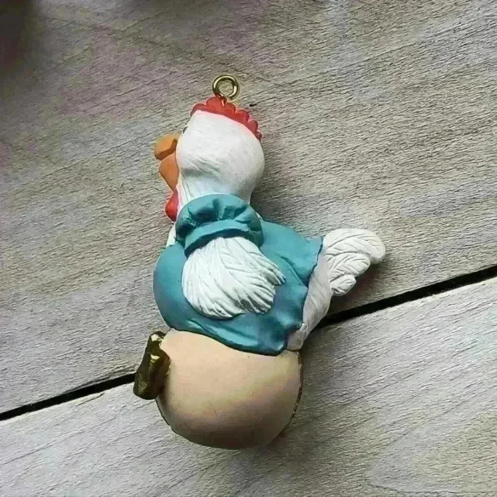Mom & Dad To Be Hallmark Keepsake Ornament Set Hen Chicken Parents 1992
